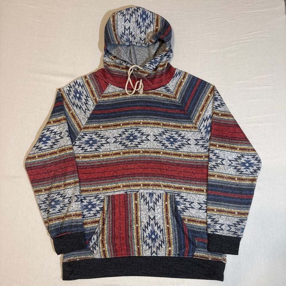 Brooklyn Cloth Aztec Print Fleece Hoodie Size L